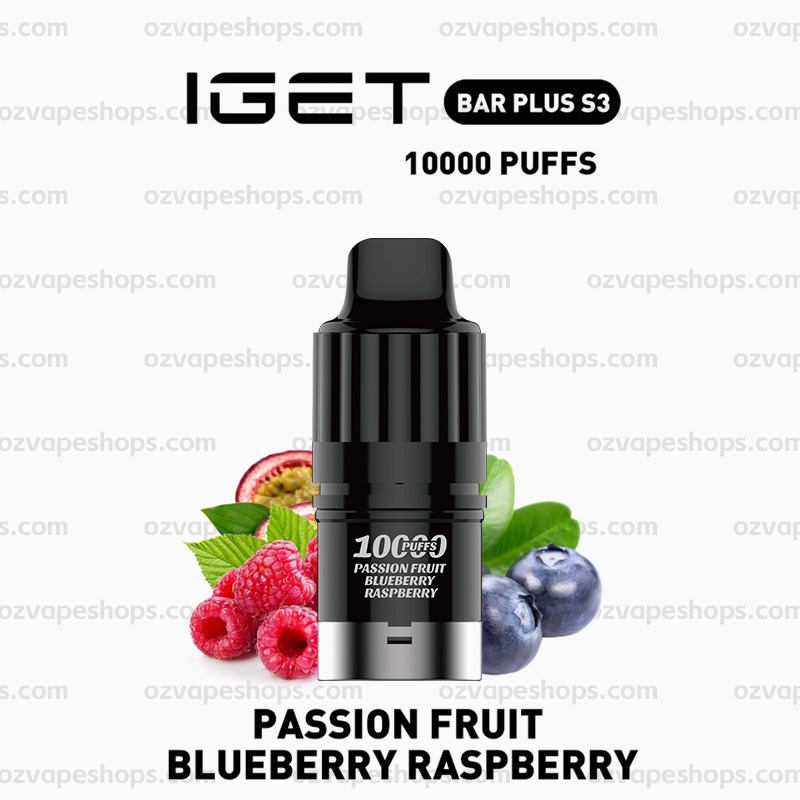 IGET BAR PLUS S3 Pod Passion Fruit Blueberry Raspberry